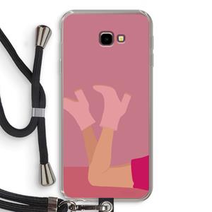 CaseCompany Pink boots: Samsung Galaxy J4 Plus Transparant Hoesje met koord