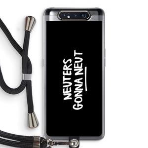 CaseCompany Neuters (zwart): Samsung Galaxy A80 Transparant Hoesje met koord