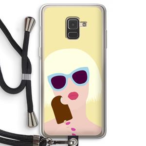CaseCompany Ice cream: Samsung Galaxy A8 (2018) Transparant Hoesje met koord