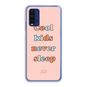 CaseCompany Cool Kids Never Sleep: Xiaomi Redmi 9T Transparant Hoesje