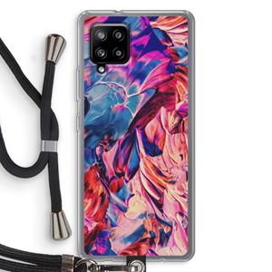 CaseCompany Pink Orchard: Samsung Galaxy A42 5G Transparant Hoesje met koord