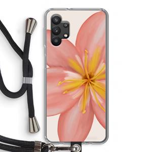 CaseCompany Pink Ellila Flower: Samsung Galaxy A32 5G Transparant Hoesje met koord