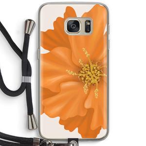 CaseCompany Orange Ellila flower: Samsung Galaxy S7 Transparant Hoesje met koord