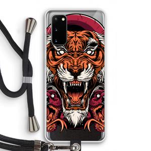 CaseCompany Tiger and Rattlesnakes: Samsung Galaxy S20 Transparant Hoesje met koord