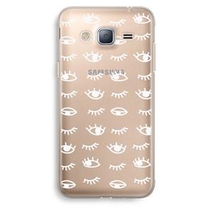CaseCompany Eye pattern #3: Samsung Galaxy J3 (2016) Transparant Hoesje