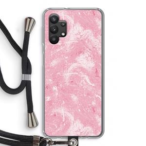 CaseCompany Abstract Painting Pink: Samsung Galaxy A32 5G Transparant Hoesje met koord
