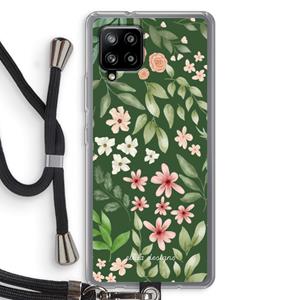 CaseCompany Botanical green sweet flower heaven: Samsung Galaxy A42 5G Transparant Hoesje met koord