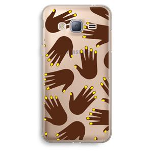 CaseCompany Hands dark: Samsung Galaxy J3 (2016) Transparant Hoesje