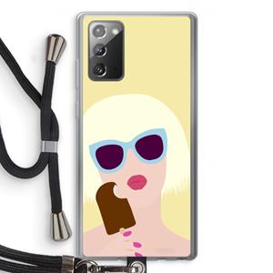 CaseCompany Ice cream: Samsung Galaxy Note 20 / Note 20 5G Transparant Hoesje met koord