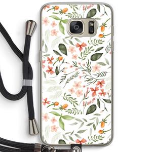 CaseCompany Sweet little flowers: Samsung Galaxy S7 Transparant Hoesje met koord