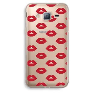 CaseCompany Lips: Samsung Galaxy J3 (2016) Transparant Hoesje