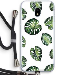 CaseCompany Tropische bladeren: Samsung Galaxy J3 (2017) Transparant Hoesje met koord