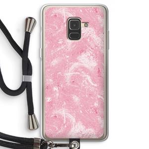 CaseCompany Abstract Painting Pink: Samsung Galaxy A8 (2018) Transparant Hoesje met koord