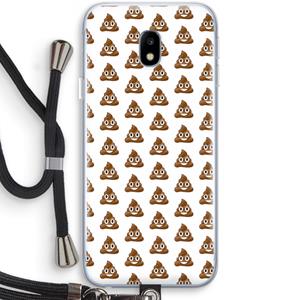 CaseCompany Poop emoji: Samsung Galaxy J3 (2017) Transparant Hoesje met koord