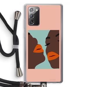 CaseCompany Orange lips: Samsung Galaxy Note 20 / Note 20 5G Transparant Hoesje met koord