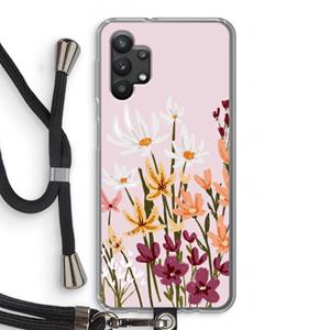 CaseCompany Painted wildflowers: Samsung Galaxy A32 5G Transparant Hoesje met koord