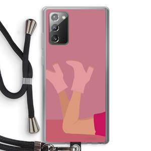 CaseCompany Pink boots: Samsung Galaxy Note 20 / Note 20 5G Transparant Hoesje met koord