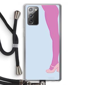 CaseCompany Pink panty: Samsung Galaxy Note 20 / Note 20 5G Transparant Hoesje met koord