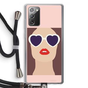 CaseCompany Red lips: Samsung Galaxy Note 20 / Note 20 5G Transparant Hoesje met koord