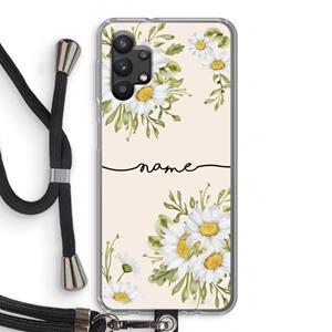 CaseCompany Daisies: Samsung Galaxy A32 5G Transparant Hoesje met koord
