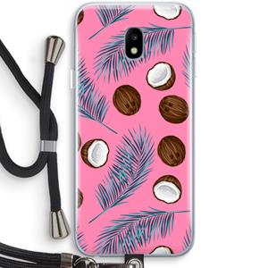 CaseCompany Kokosnoot roze: Samsung Galaxy J3 (2017) Transparant Hoesje met koord