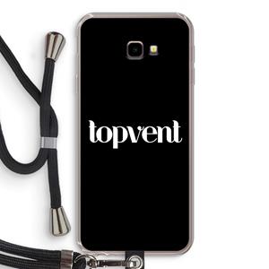 CaseCompany Topvent Zwart: Samsung Galaxy J4 Plus Transparant Hoesje met koord
