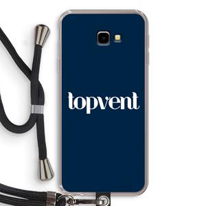 CaseCompany Topvent Navy: Samsung Galaxy J4 Plus Transparant Hoesje met koord