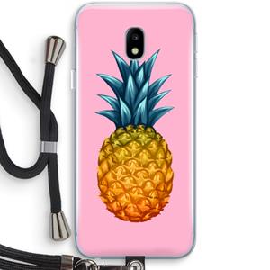 CaseCompany Grote ananas: Samsung Galaxy J3 (2017) Transparant Hoesje met koord