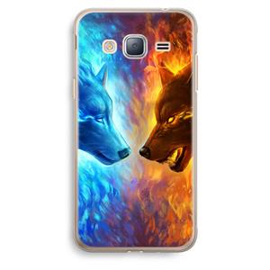 CaseCompany Fire & Ice: Samsung Galaxy J3 (2016) Transparant Hoesje