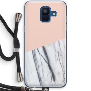 CaseCompany A touch of peach: Samsung Galaxy A6 (2018) Transparant Hoesje met koord