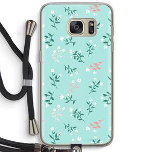 CaseCompany Small white flowers: Samsung Galaxy S7 Transparant Hoesje met koord