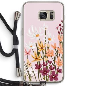 CaseCompany Painted wildflowers: Samsung Galaxy S7 Transparant Hoesje met koord