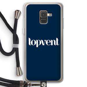 CaseCompany Topvent Navy: Samsung Galaxy A8 (2018) Transparant Hoesje met koord