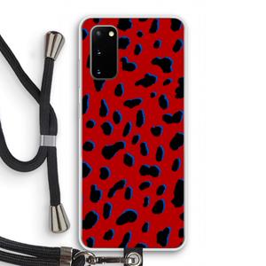 CaseCompany Red Leopard: Samsung Galaxy S20 Transparant Hoesje met koord