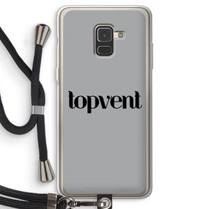 CaseCompany Topvent Grijs Zwart: Samsung Galaxy A8 (2018) Transparant Hoesje met koord