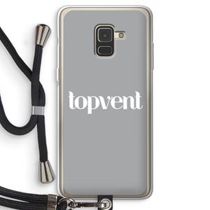 CaseCompany Topvent Grijs Wit: Samsung Galaxy A8 (2018) Transparant Hoesje met koord