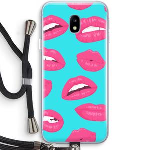 CaseCompany Bite my lip: Samsung Galaxy J3 (2017) Transparant Hoesje met koord