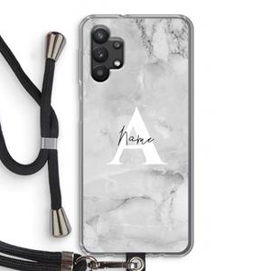 CaseCompany Ivory Marble: Samsung Galaxy A32 5G Transparant Hoesje met koord