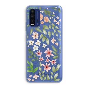 CaseCompany Botanical sweet flower heaven: Xiaomi Redmi 9T Transparant Hoesje
