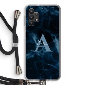 CaseCompany Midnight Marble: Samsung Galaxy A32 5G Transparant Hoesje met koord