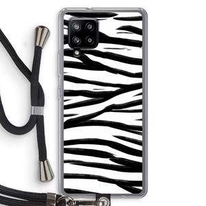 CaseCompany Zebra pattern: Samsung Galaxy A42 5G Transparant Hoesje met koord