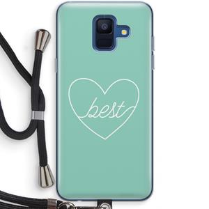 CaseCompany Best heart pastel: Samsung Galaxy A6 (2018) Transparant Hoesje met koord