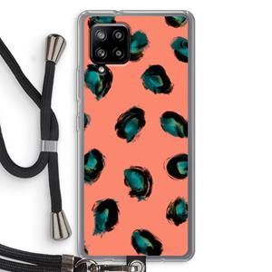 CaseCompany Pink Cheetah: Samsung Galaxy A42 5G Transparant Hoesje met koord