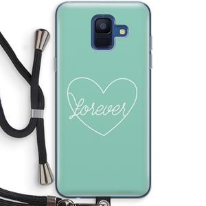 CaseCompany Forever heart pastel: Samsung Galaxy A6 (2018) Transparant Hoesje met koord
