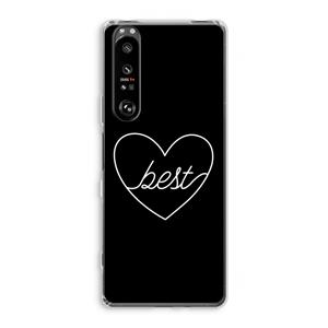 CaseCompany Best heart black: Sony Xperia 1 III Transparant Hoesje