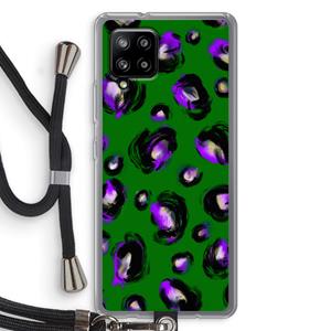 CaseCompany Green Cheetah: Samsung Galaxy A42 5G Transparant Hoesje met koord