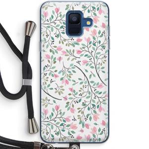 CaseCompany Sierlijke bloemen: Samsung Galaxy A6 (2018) Transparant Hoesje met koord
