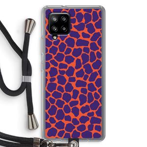 CaseCompany Purple Giraffe: Samsung Galaxy A42 5G Transparant Hoesje met koord