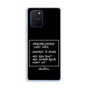 CaseCompany Mijn Motto's: Samsung Galaxy Note 10 Lite Transparant Hoesje