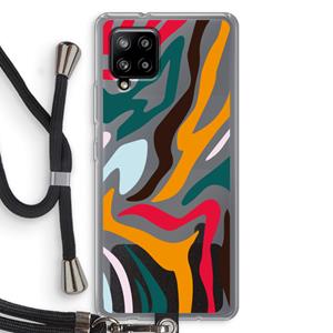CaseCompany Colored Zebra: Samsung Galaxy A42 5G Transparant Hoesje met koord
